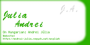 julia andrei business card